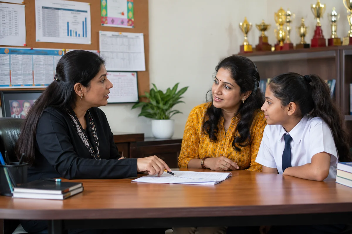 Parent-teacher meeting at Grow Up Coaching Centre, Burari