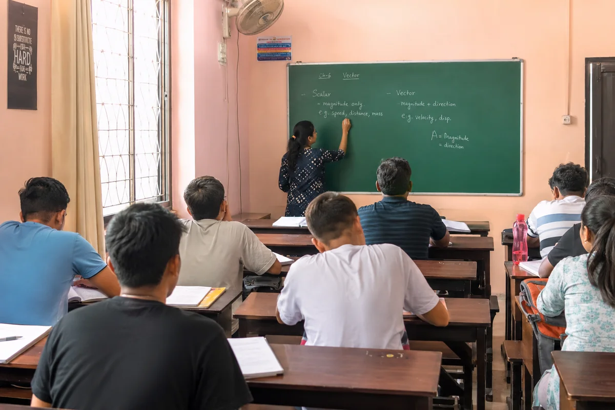Class 11-12 PCM classroom for Pradhan Enclave students at Grow Up Coaching, Burari